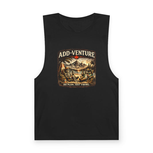 Add-Venture Adventure Tank Top — "No Plan, Just Vibing" Outdoor Graphic Tank