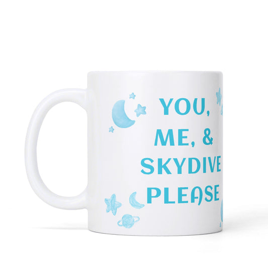 Skydive Please White Glossy Mug 11 oz