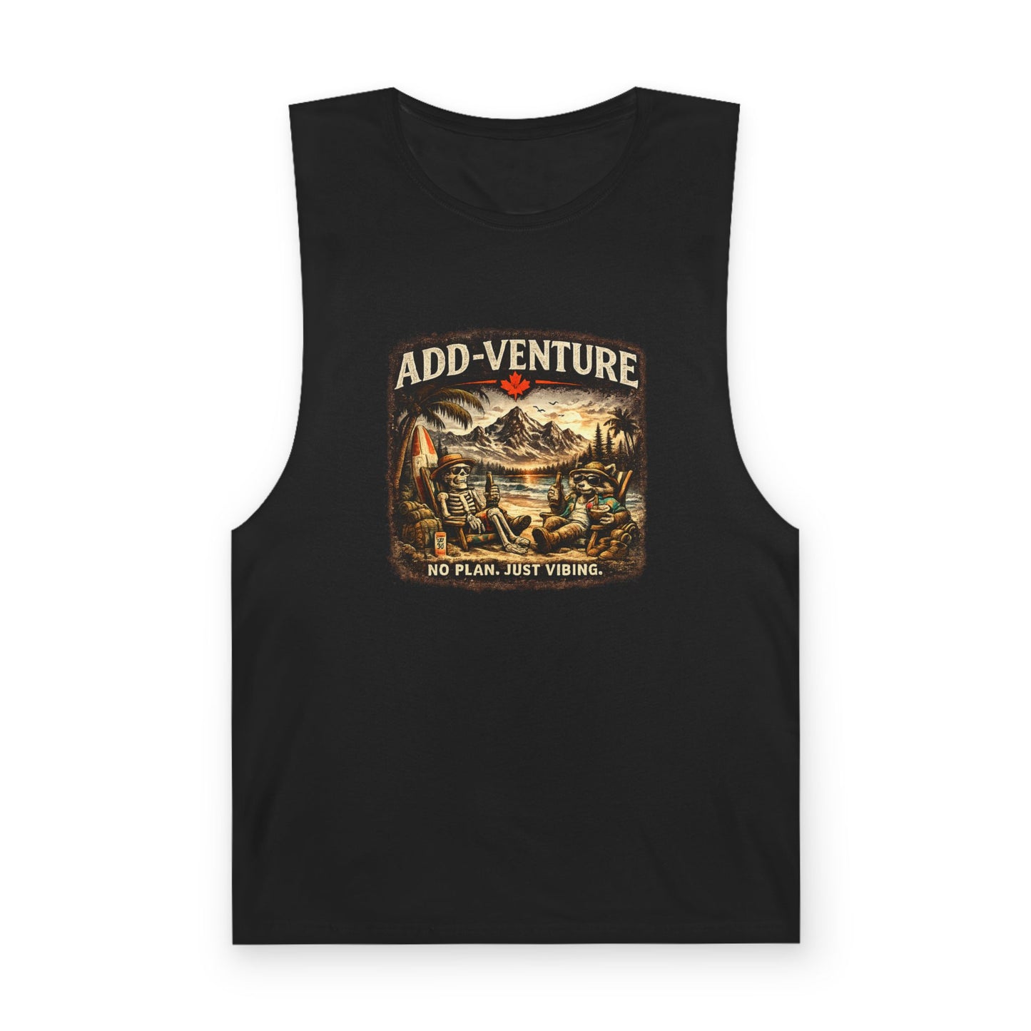 Add-Venture Adventure Tank Top — "No Plan, Just Vibing" Outdoor Graphic Tank