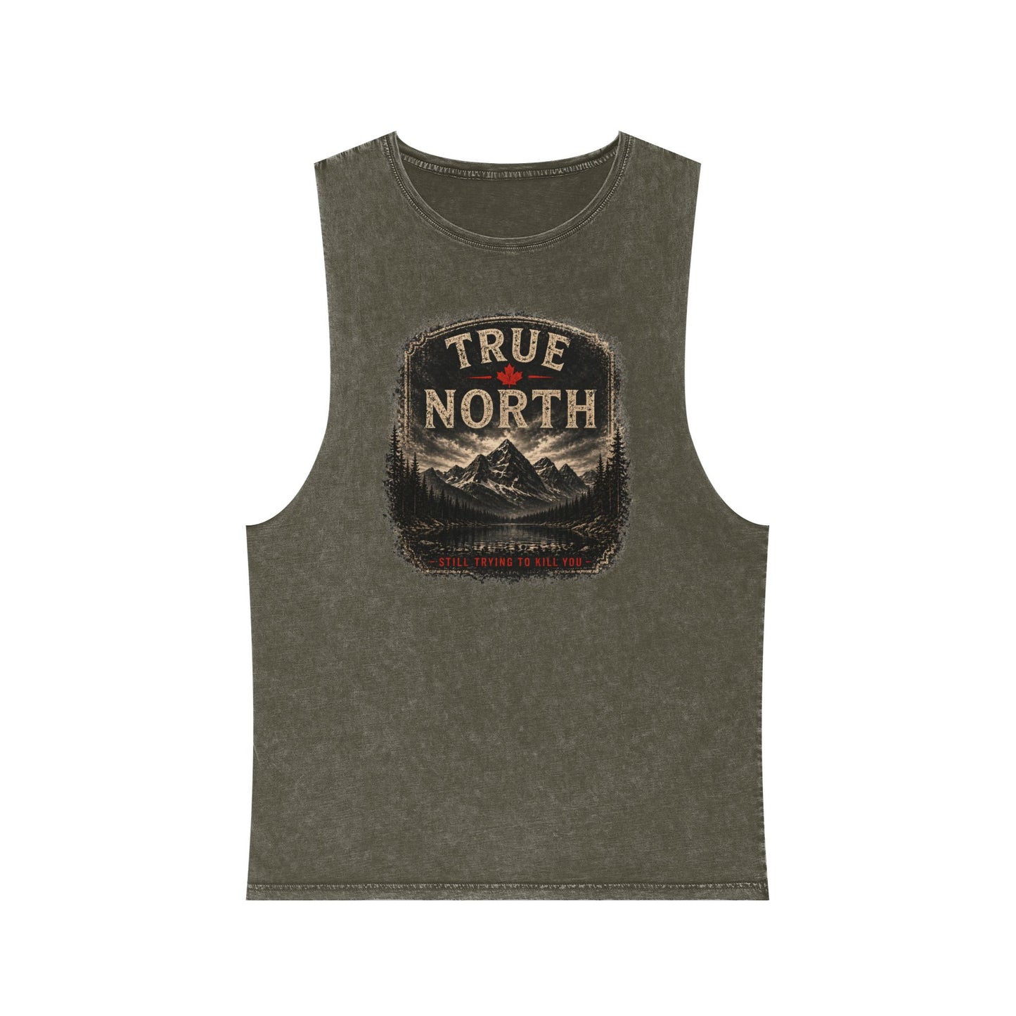 True North Mountain Tank Top — Vintage Stonewash Outdoor Graphic