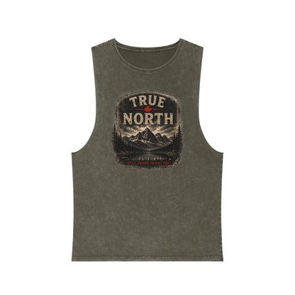 True North Mountain Tank Top — Vintage Stonewash Outdoor Graphic