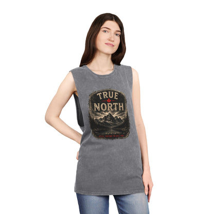 True North Mountain Tank Top — Vintage Stonewash Outdoor Graphic