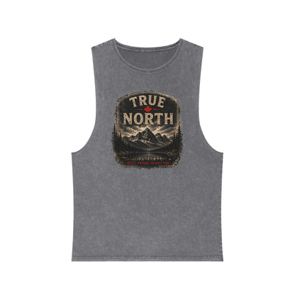 True North Mountain Tank Top — Vintage Stonewash Outdoor Graphic