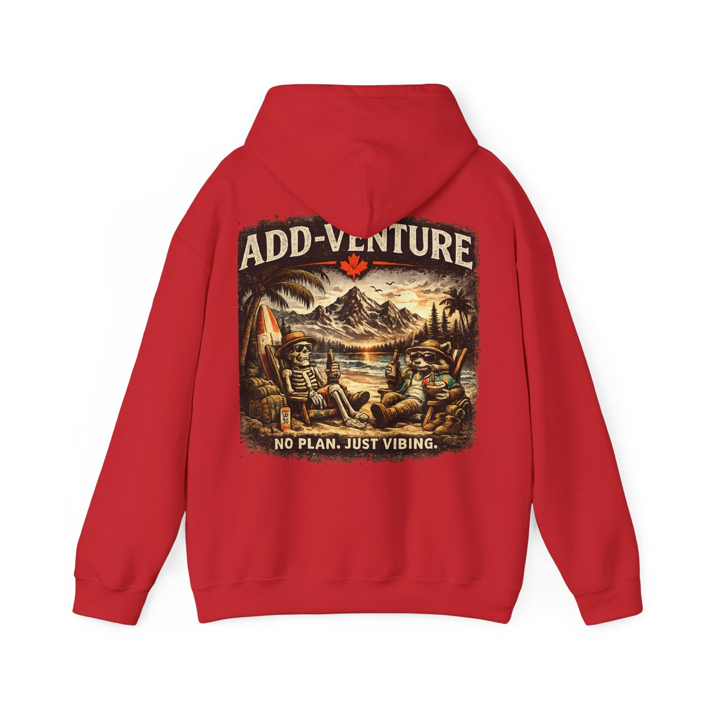 Add-Venture Hoodie - 'No Plan. Just Vibing.' Retro Camping Adventure Hoodie