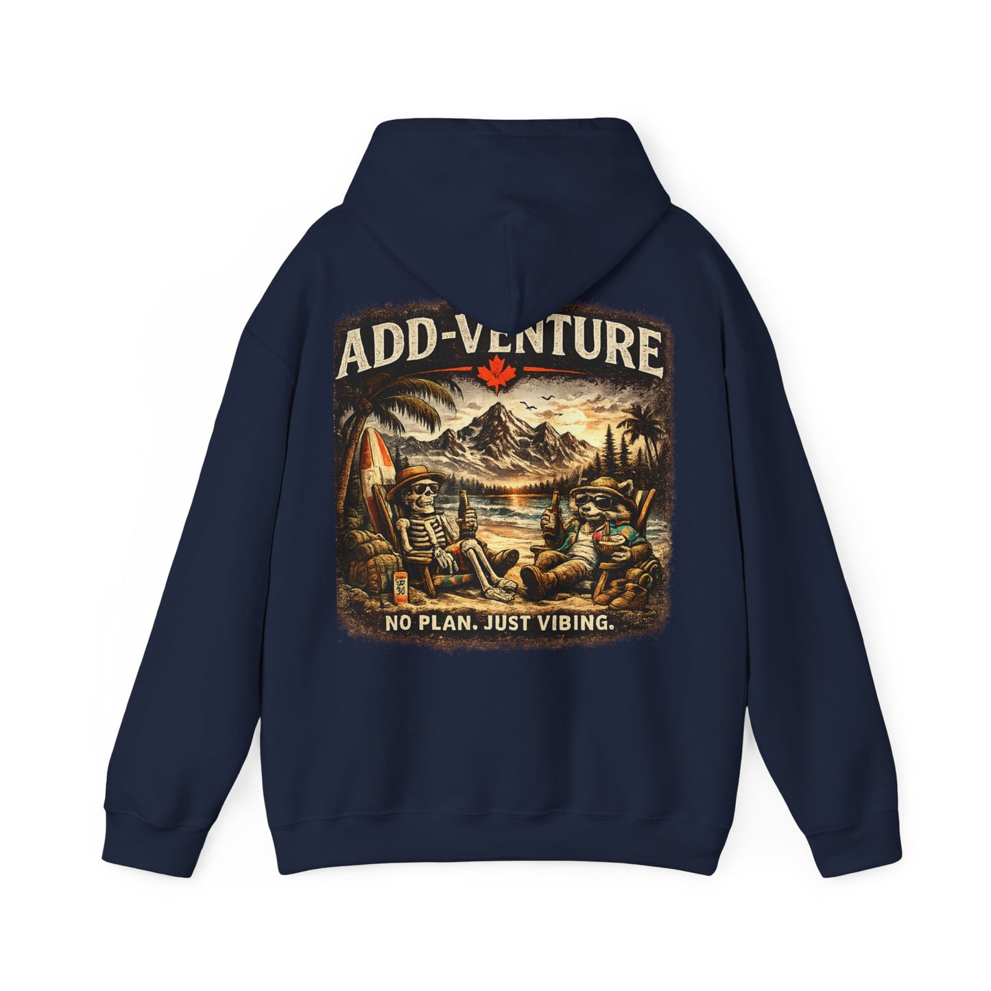 Add-Venture Hoodie - 'No Plan. Just Vibing.' Retro Camping Adventure Hoodie