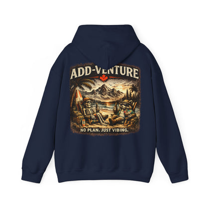 Add-Venture Hoodie - 'No Plan. Just Vibing.' Retro Camping Adventure Hoodie