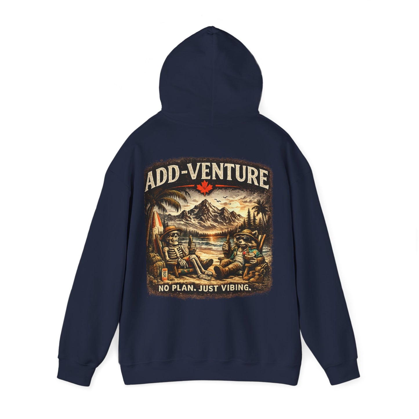 Add-Venture Hoodie - 'No Plan. Just Vibing.' Retro Camping Adventure Hoodie