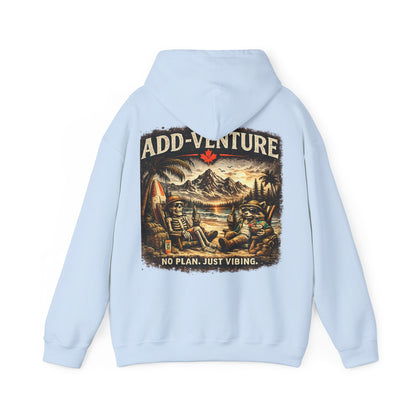 Add-Venture Hoodie - 'No Plan. Just Vibing.' Retro Camping Adventure Hoodie