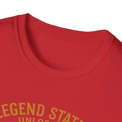 Legend Status Unlocked Camping T-Shirt — "Dad Fuel" Graphic Tee