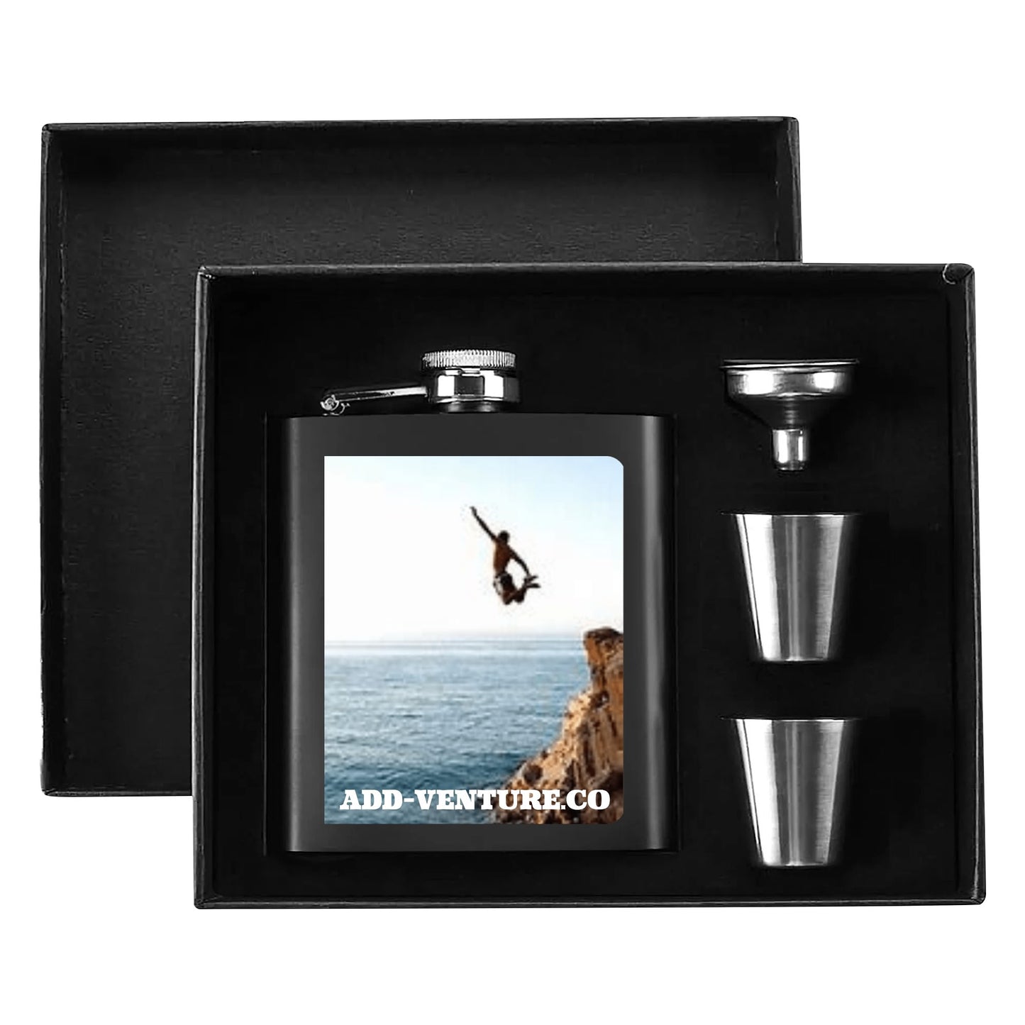 Nomad Nectar – Flask Set with Gift Box & Add Photo