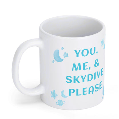 Skydive Please White Glossy Mug 11 oz