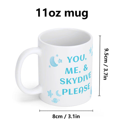 Skydive Please White Glossy Mug 11 oz