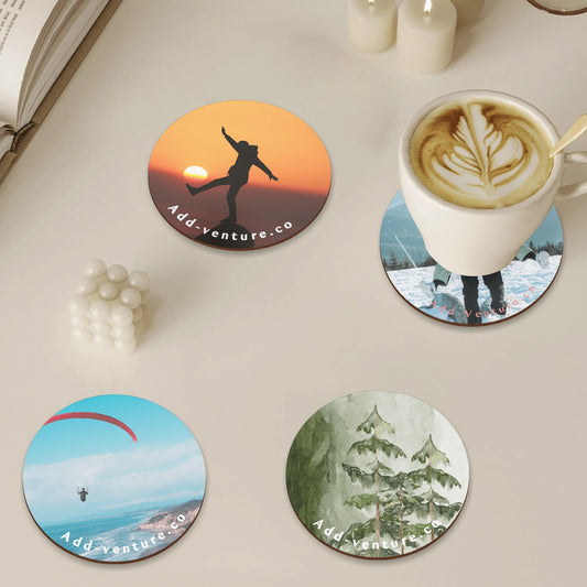 Custom Personalized Coast Into Style 4 pcs Wood Coaster Set