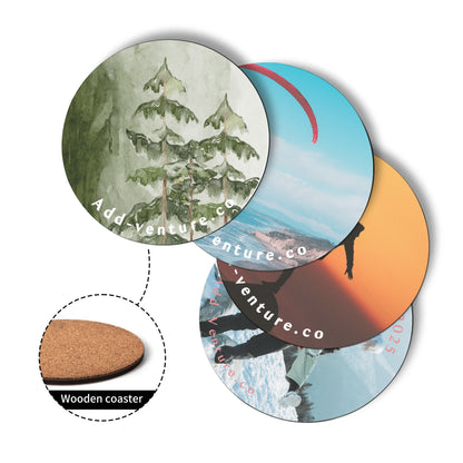 Custom Personalized Coast Into Style 4 pcs Wood Coaster Set