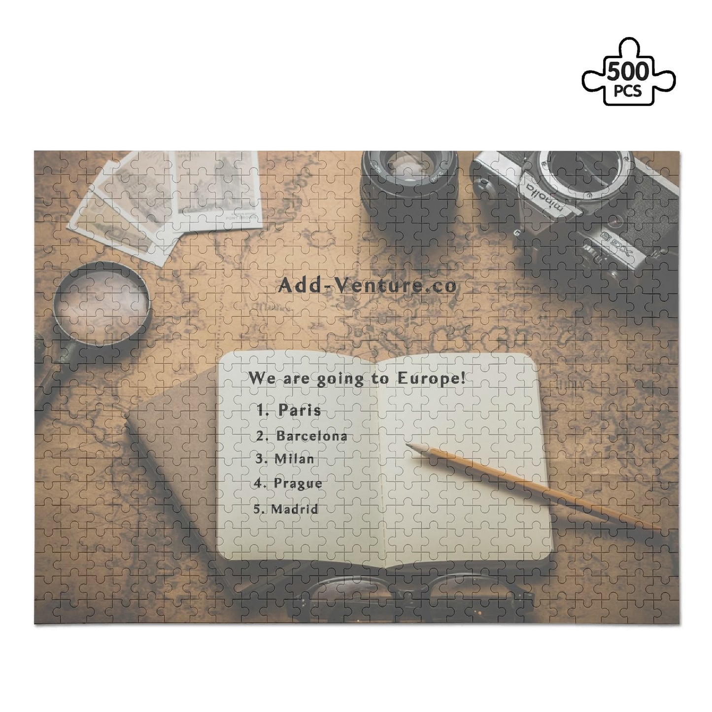 Custom Personalized Travel Puzzle  (500 Pcs)