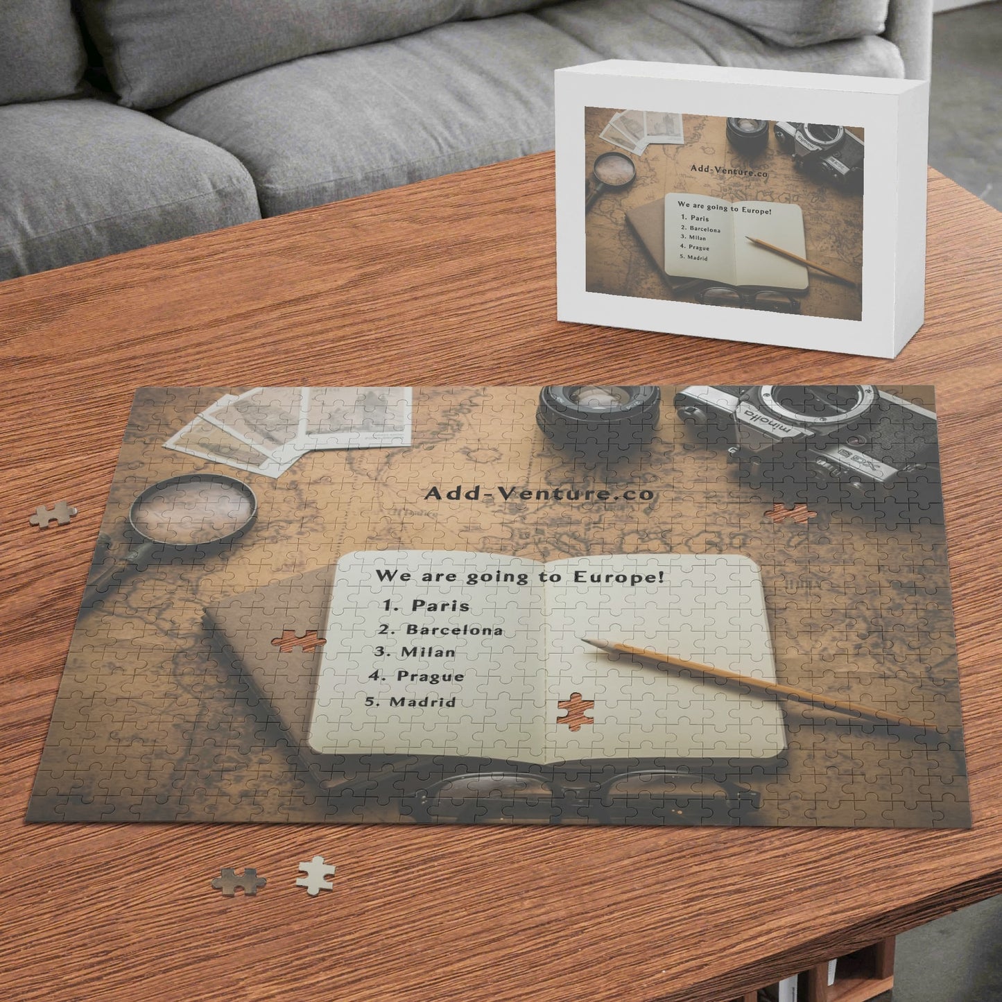 Custom Personalized Travel Puzzle  (500 Pcs)