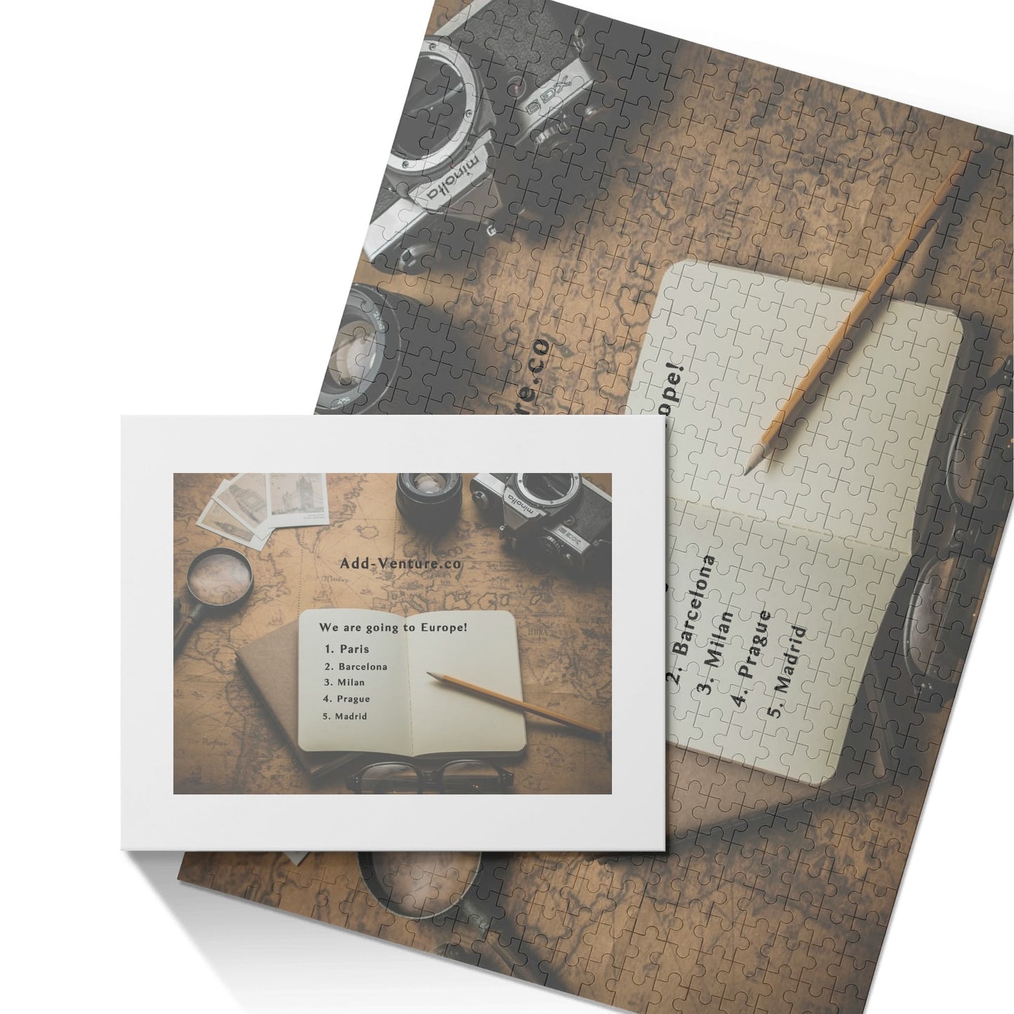 Custom Personalized Travel Puzzle  (500 Pcs)