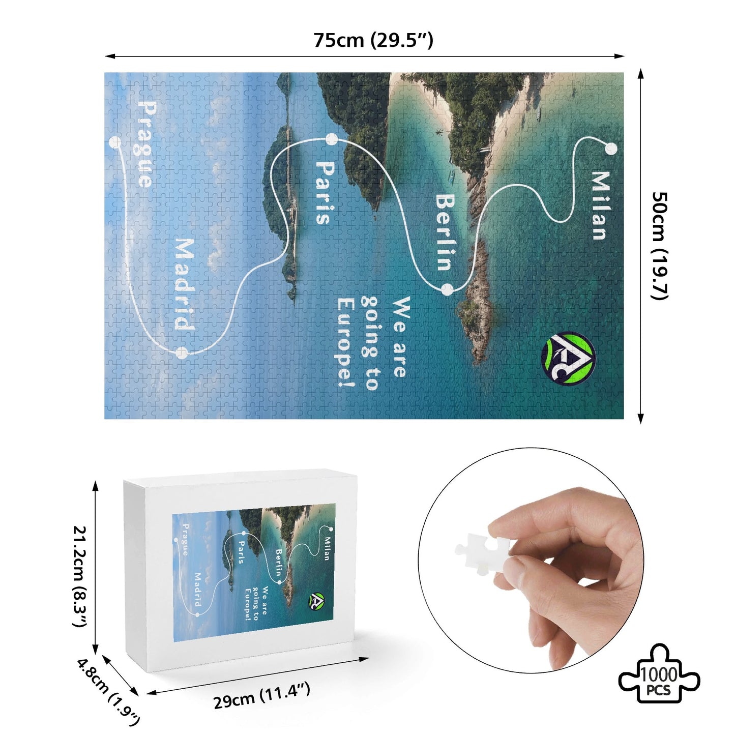 Custom Personalized Destination Puzzle (1000 pcs)