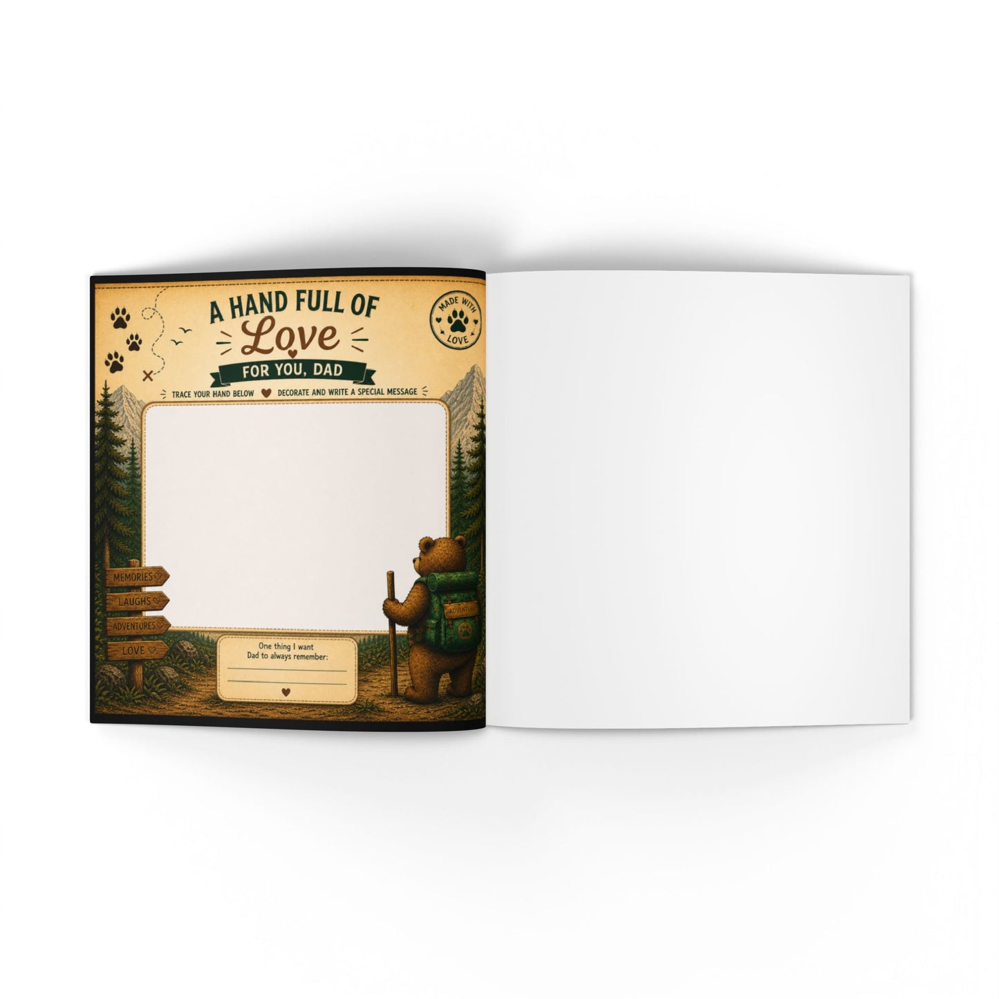 Fathers Day Gift for Dad from Kids Fill In Memory Book Personalized Keepsake The Add Venture Begins My Dad My Hero