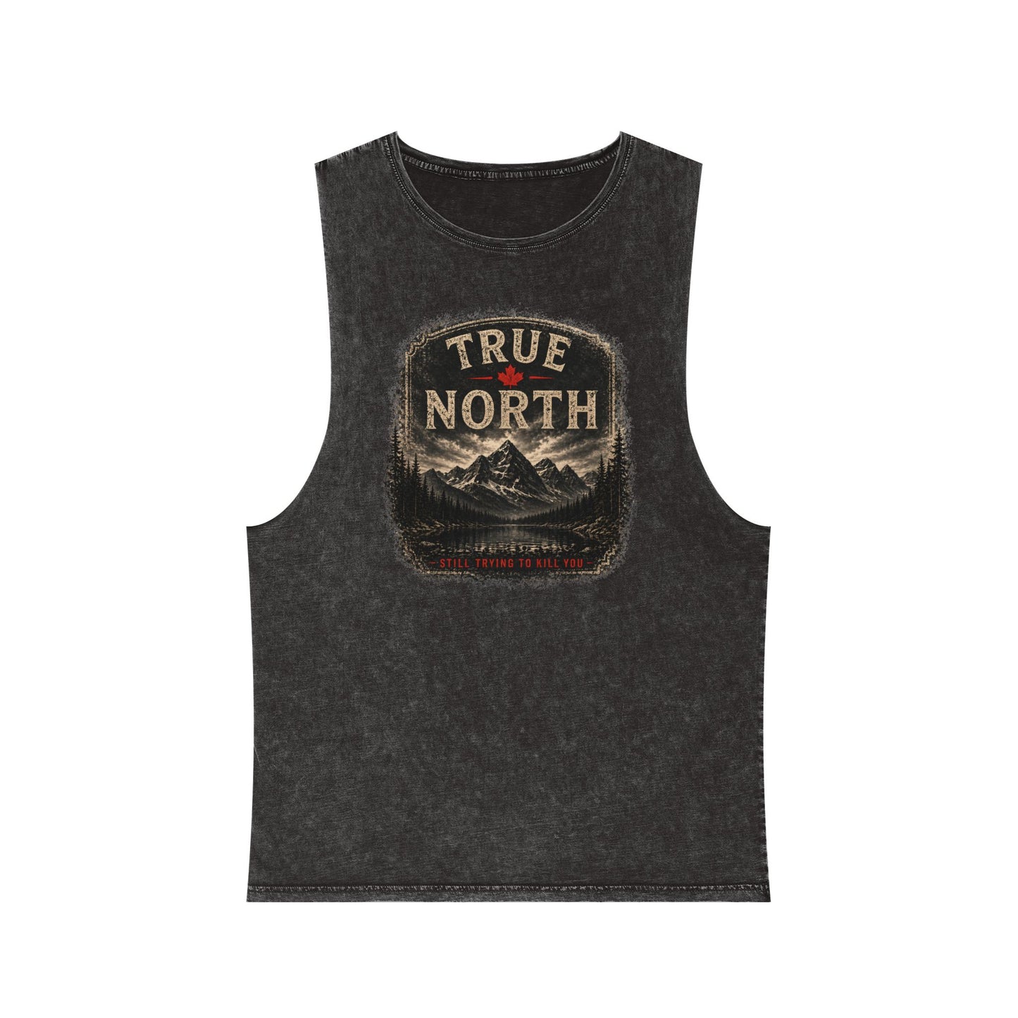 True North Mountain Tank Top — Vintage Stonewash Outdoor Graphic