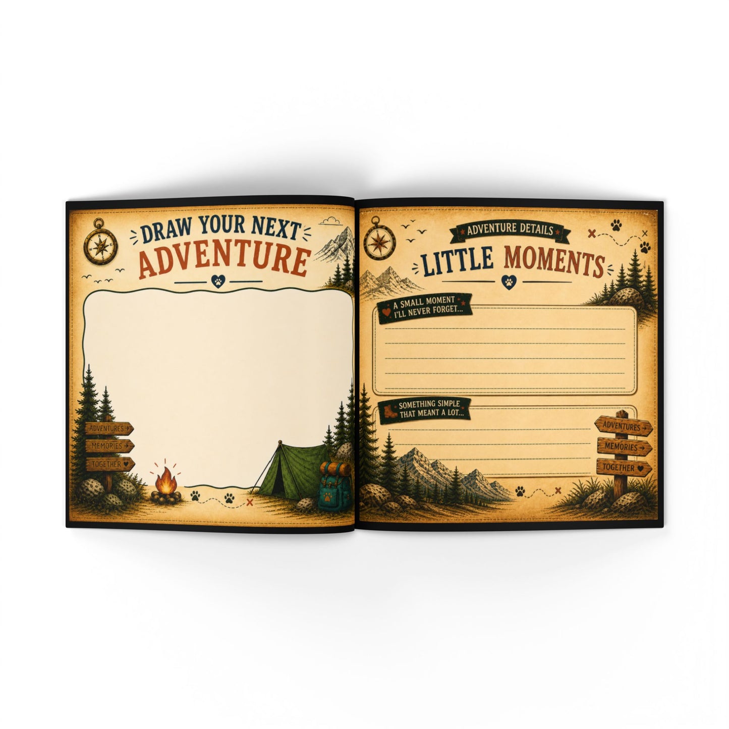 Fathers Day Gift for Dad from Kids Fill In Memory Book Personalized Keepsake The Add Venture Begins My Dad My Hero