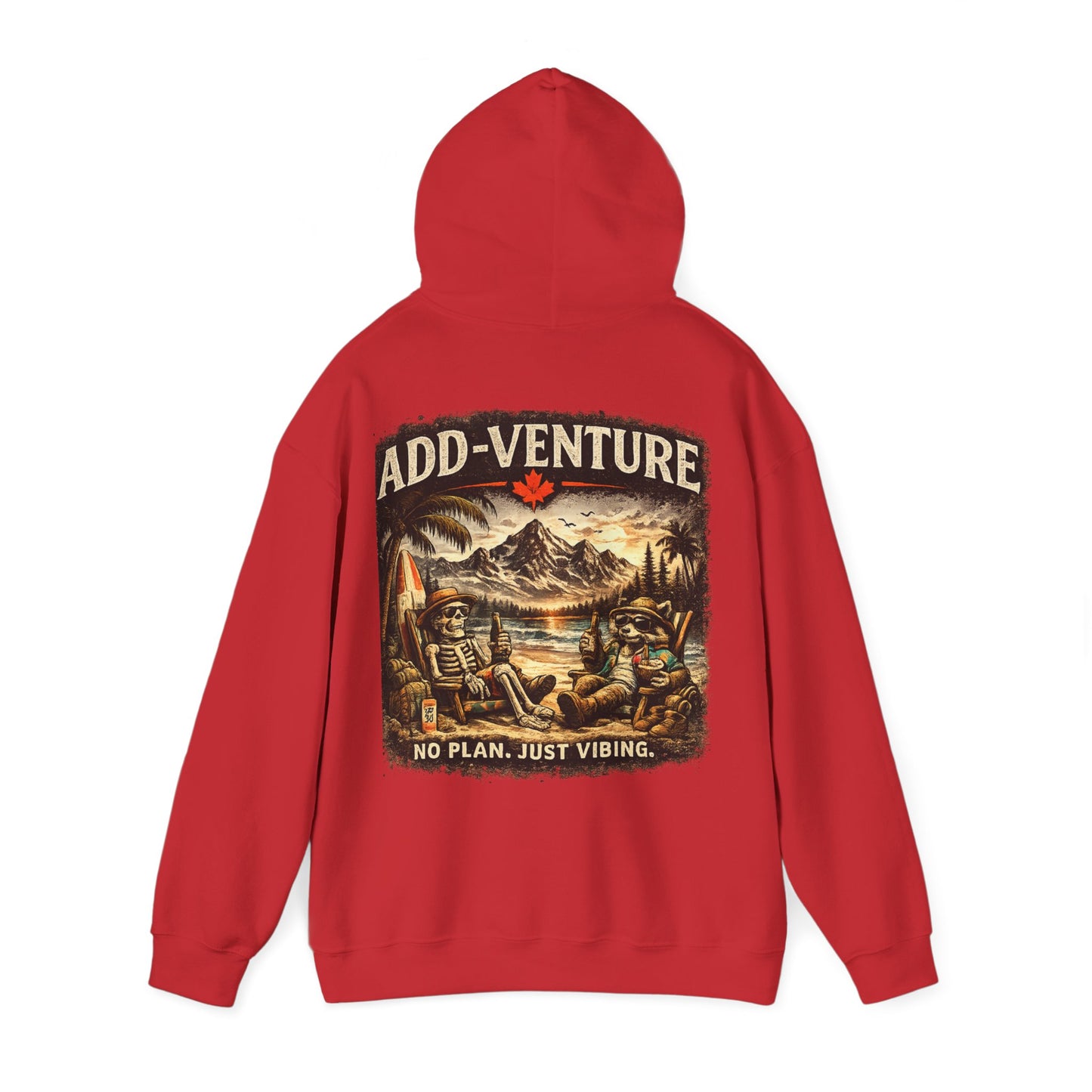 Add-Venture Hoodie - 'No Plan. Just Vibing.' Retro Camping Adventure Hoodie