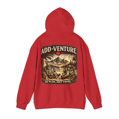 Add-Venture Hoodie - 'No Plan. Just Vibing.' Retro Camping Adventure Hoodie
