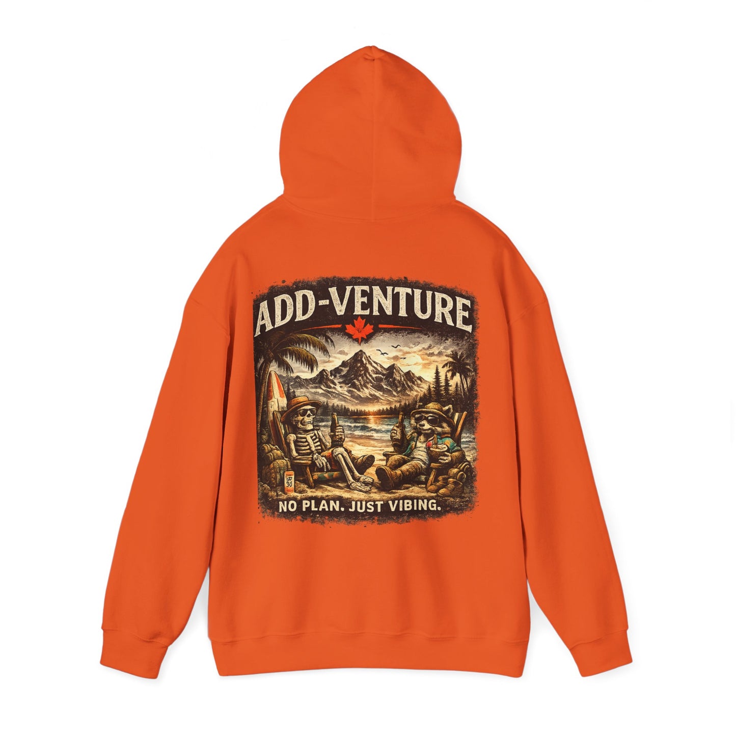 Add-Venture Hoodie - 'No Plan. Just Vibing.' Retro Camping Adventure Hoodie