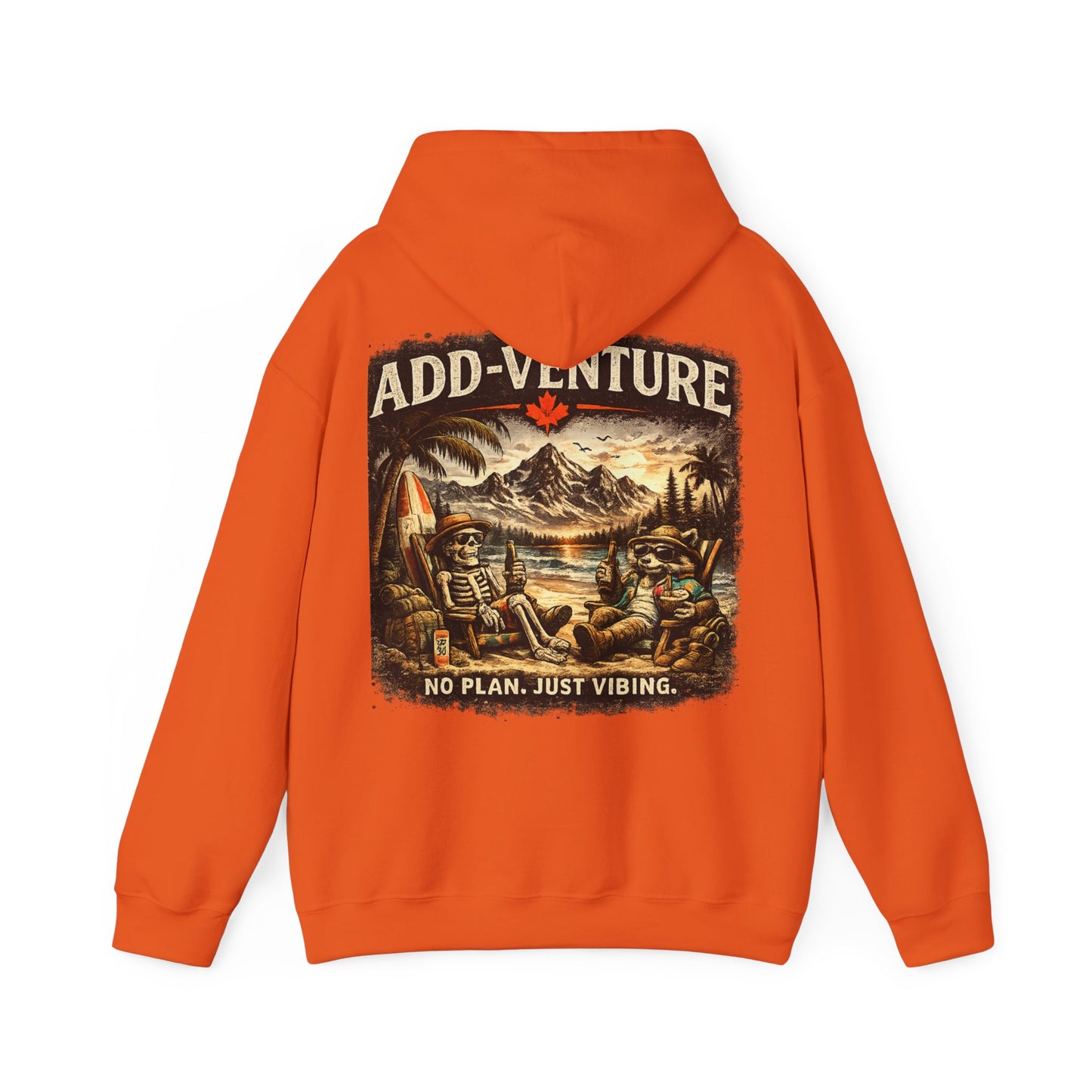 Add-Venture Hoodie - 'No Plan. Just Vibing.' Retro Camping Adventure Hoodie