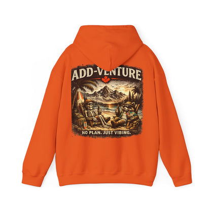 Add-Venture Hoodie - 'No Plan. Just Vibing.' Retro Camping Adventure Hoodie
