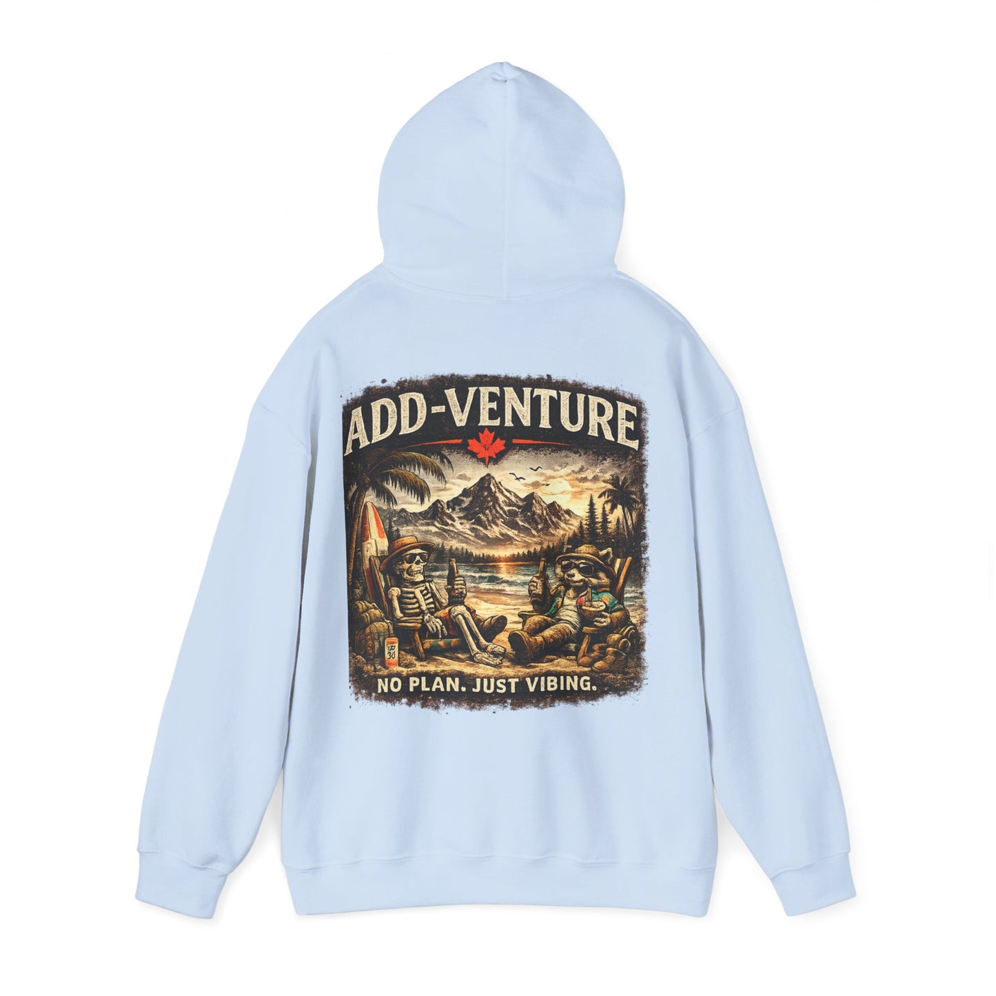 Add-Venture Hoodie - 'No Plan. Just Vibing.' Retro Camping Adventure Hoodie