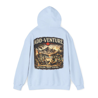 Add-Venture Hoodie - 'No Plan. Just Vibing.' Retro Camping Adventure Hoodie
