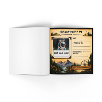 Fathers Day Gift for Dad from Kids Fill In Memory Book Personalized Keepsake The Add Venture Begins My Dad My Hero