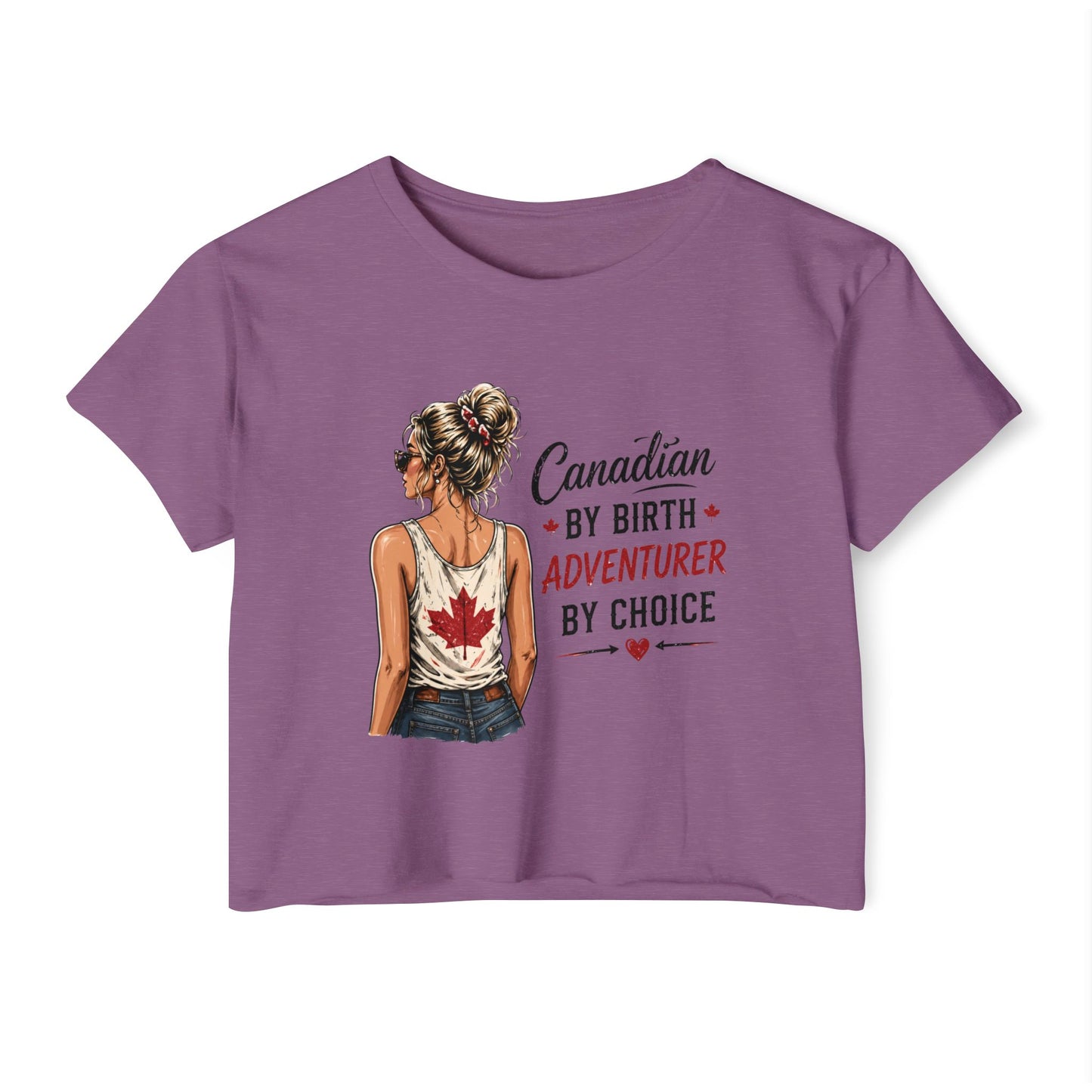 Canadian Adventurer Crop Top – "Canadian by Birth, Adventurer by Choice" Festival Tee