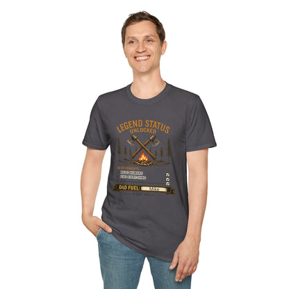 Legend Status Unlocked Camping T-Shirt — "Dad Fuel" Graphic Tee