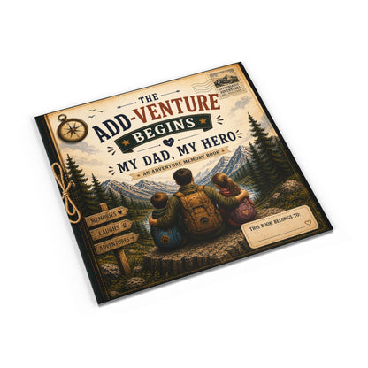 Fathers Day Gift for Dad from Kids Fill In Memory Book Personalized Keepsake The Add Venture Begins My Dad My Hero