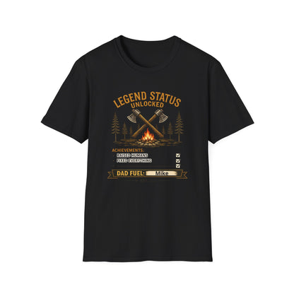 Legend Status Unlocked Camping T-Shirt — "Dad Fuel" Graphic Tee