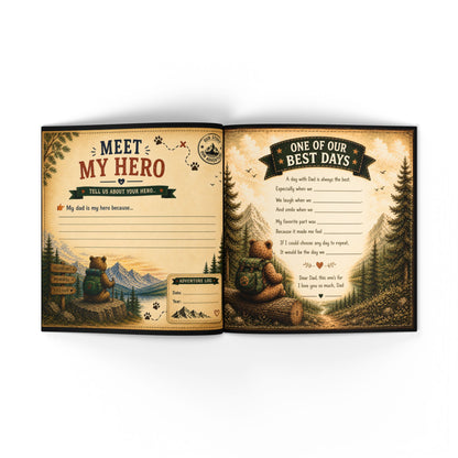 Fathers Day Gift for Dad from Kids Fill In Memory Book Personalized Keepsake The Add Venture Begins My Dad My Hero