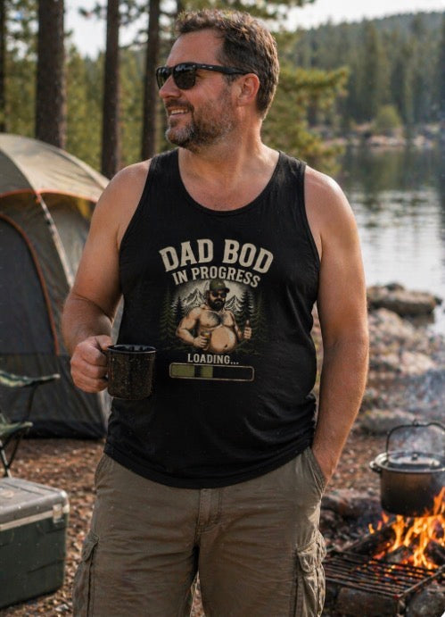 Dad Bod In Progress Tank Top — Funny Father’s Day Muscle Humor Tank