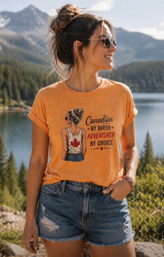 Canadian Adventurer Crop Top – "Canadian by Birth, Adventurer by Choice" Festival Tee