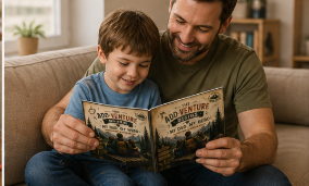 Fathers Day Gift for Dad from Kids Fill In Memory Book Personalized Keepsake The Add Venture Begins My Dad My Hero