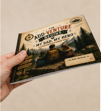 Fathers Day Gift for Dad from Kids Fill In Memory Book Personalized Keepsake The Add Venture Begins My Dad My Hero